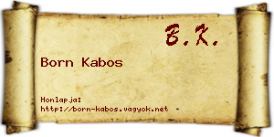 Born Kabos névjegykártya